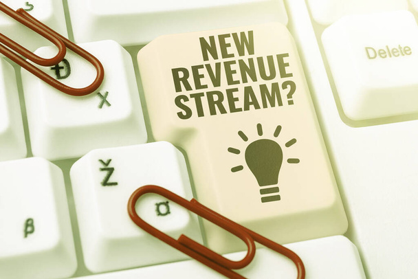 Conceptual caption New Revenue Stream Kérdés, Internet Concept A jövedelemjavító megközelítés továbbfejlesztett forrása - Fotó, kép