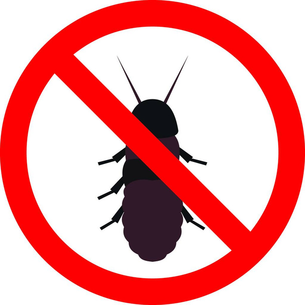 "Proibição sinal coleoptera ícone, estilo plano
" - Vetor, Imagem