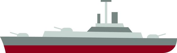 "Militaire marine schip pictogram, vlakke stijl" - Vector, afbeelding
