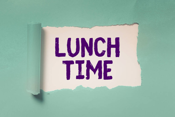 Πινακίδα που δείχνει την ώρα του γεύματος, Εννοιολογική φωτογραφία Γεύμα στη μέση της ημέρας μετά το πρωινό και πριν το δείπνο - Φωτογραφία, εικόνα