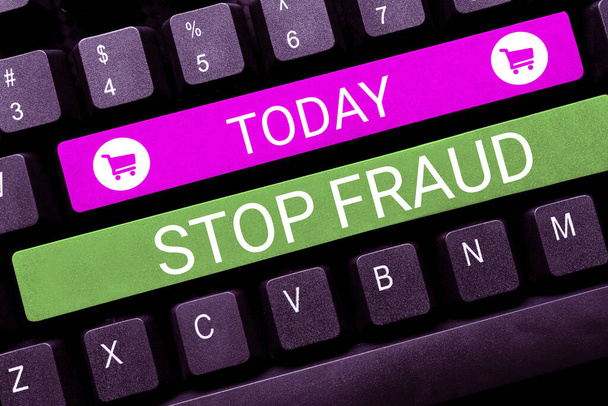 Kézírás tábla Stop Fraud, Business idea kampány tanácsok, amelyek megmutatják, hogy vigyázzon a pénztranzakciók - Fotó, kép