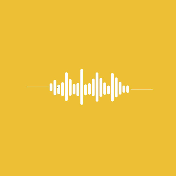 "Black sound wave line icon on yellow background building work vector" - Vetor, Imagem