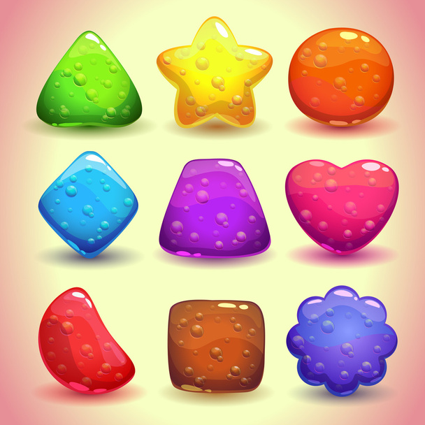 Jelly figures with bubbles - Vector, Imagen