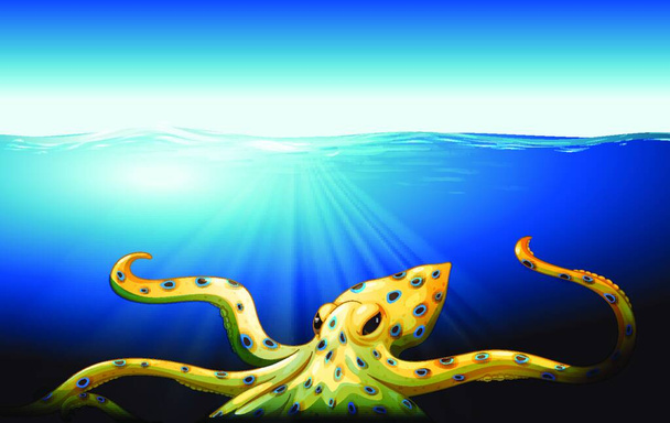 "A big octopus under the sea" - Vector, afbeelding