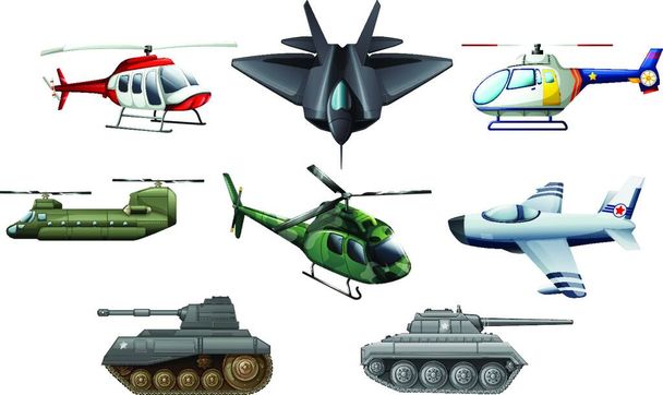 Different war transportations  vector illustration    - Vector, Image