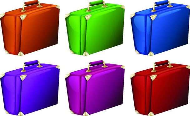 Kleurrijke koffers mooie vector illustratie - Vector, afbeelding