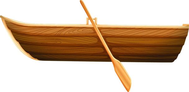 Un bateau en bois belle illustration vectorielle - Vecteur, image