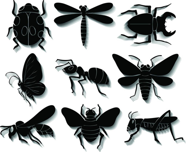 sada hmyzu, vektorová ilustrace - Vektor, obrázek