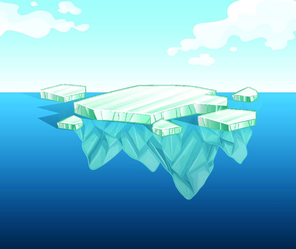 "Thin iceberg on water" - Vector, Image