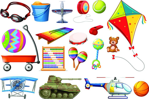 "Set of toys and transportations" - Vector, Image