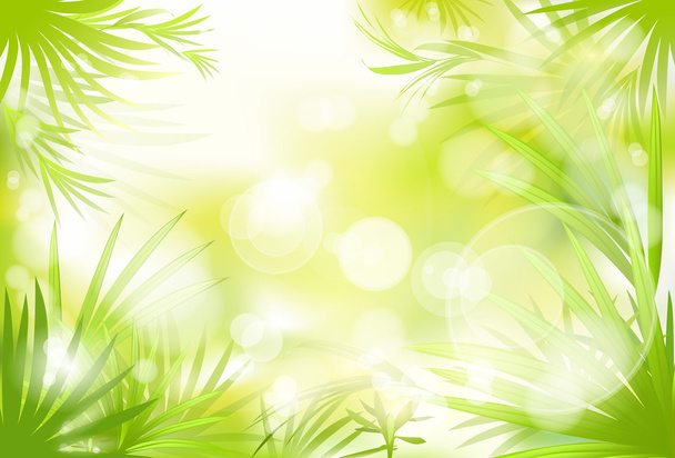 Зеленая трава на весеннем фоне
 - Вектор,изображение
