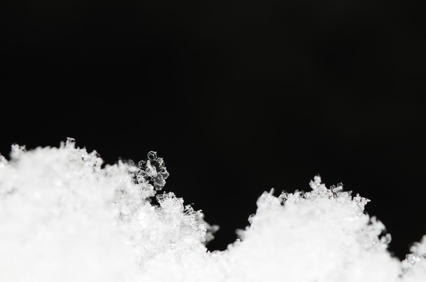 Snow crystal-fekete háttér - Fotó, kép