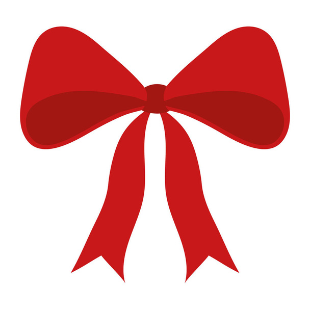 red bow christmas hand drawn icon isolated - Vector, Image