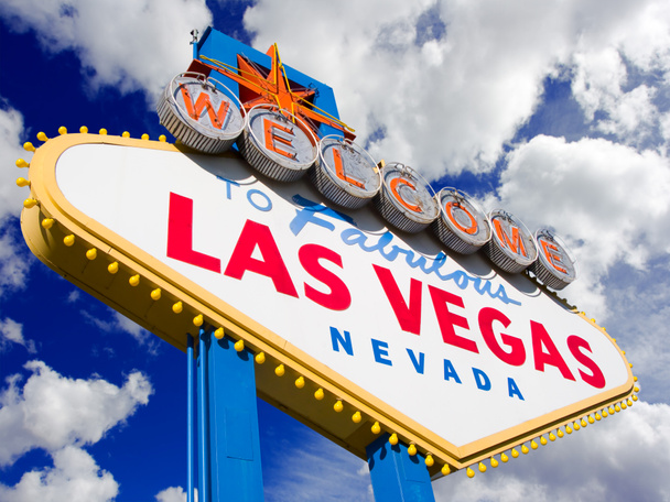 Bienvenue à Las Vegas, fond nuageux
. - Photo, image