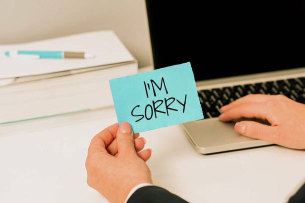 Fogalmi felirat I Am Sorry, Üzleti áttekintés Kérj bocsánatot valakinek, akit nem intenzíven megbántottál. - Fotó, kép