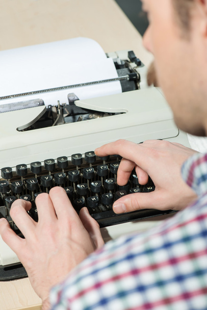 Working at the typewriter close up - Photo, image