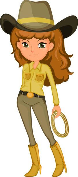 Woman cowgirl  vector illustration  - Vector, Image