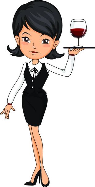 Waitress character  vector illustration  - Vector, Image