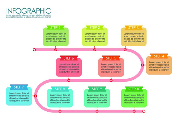 "Timeline step template infographic" - Vector, afbeelding