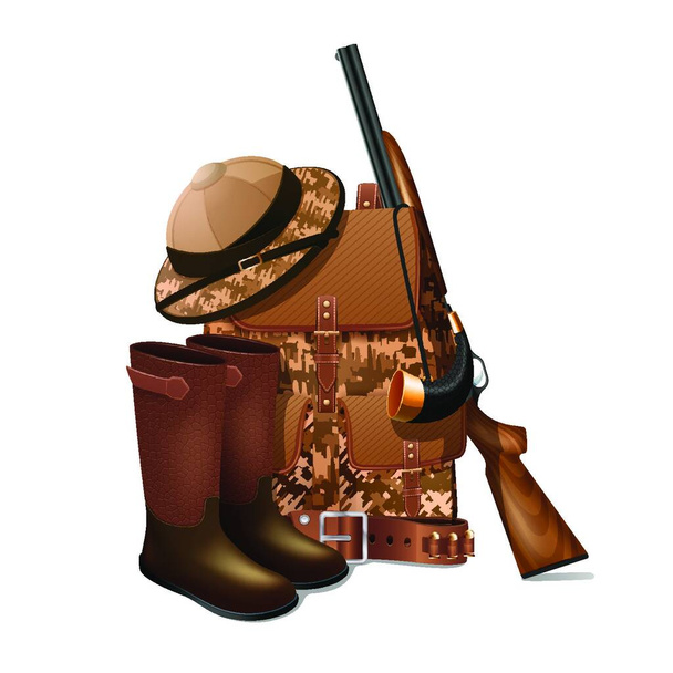 Hunting equipment retro icon vector illustration - Vettoriali, immagini