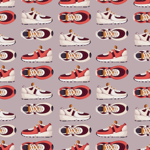 sport shoes seamless pattern. fashion style. vector illustration - Vector, Image