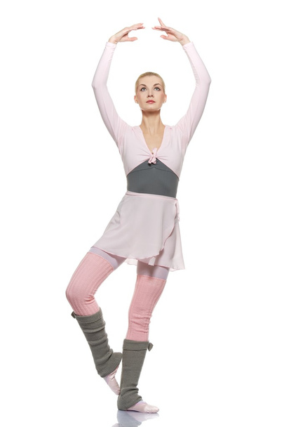 όμορφη μπαλέτου χορευτής που απομονώνονται σε λευκό φόντο - Φωτογραφία, εικόνα