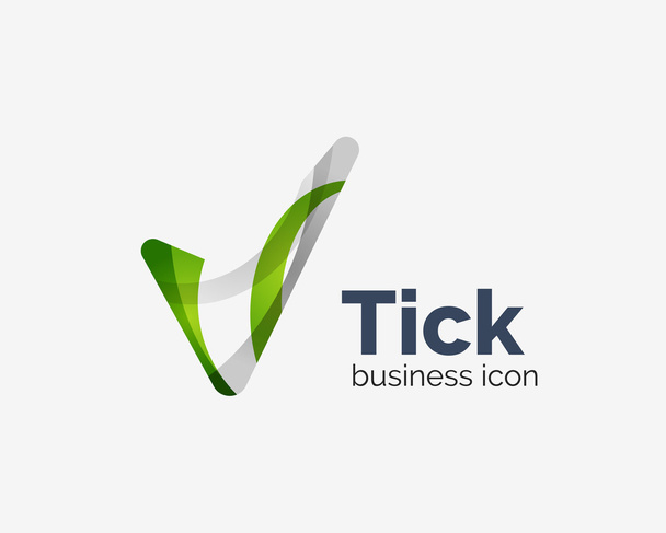 Modern tick abstract wave logo design - Vector, Image