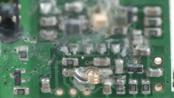 The messy look of the micro chips of a battery - Footage, Video