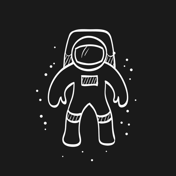 "Icono de boceto en negro - Astronauta" - Vector, imagen