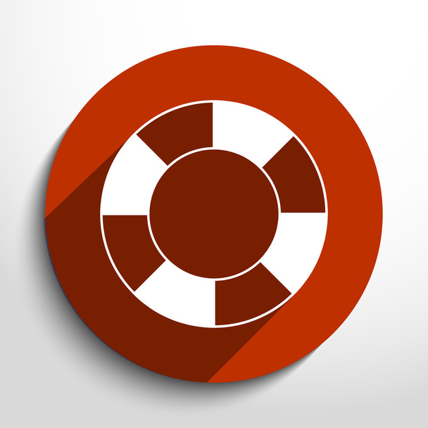 Vector lifebuoy web flat icon. - Vektor, kép