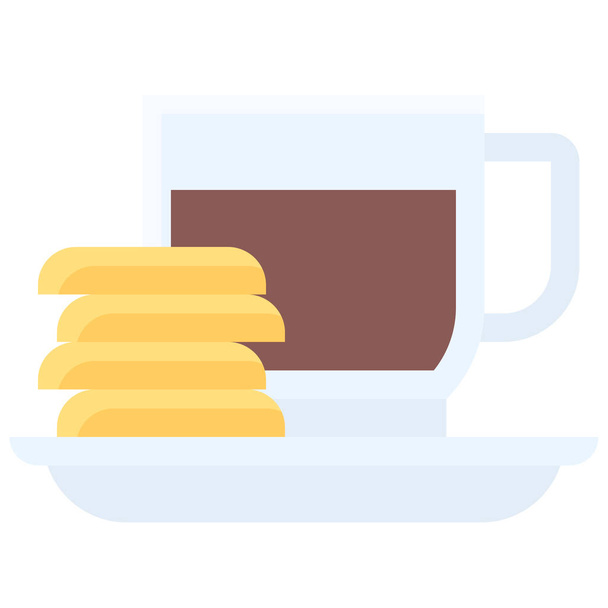 Tasse à café avec icône de cookies, Illustration vectorielle liée au café - Vecteur, image