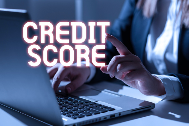 Didascalia concettuale Credit Score, Business approach espressione numerica che indica una persona s è merito di credito - Foto, immagini