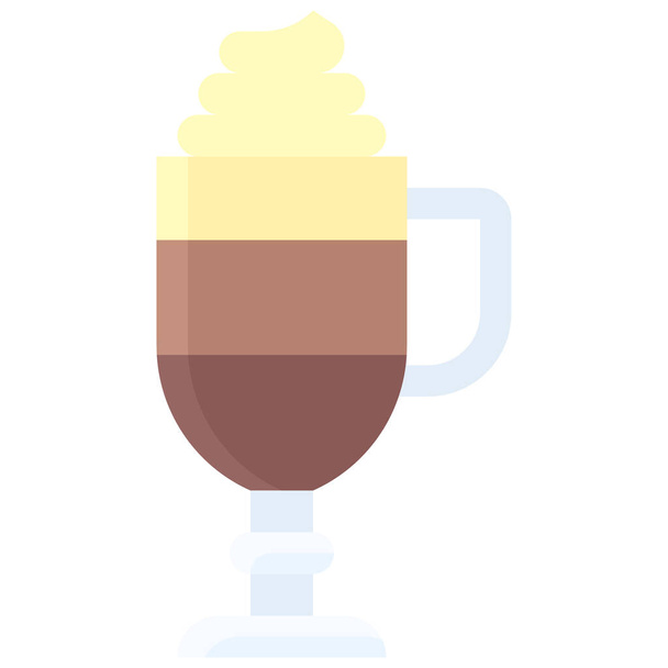 Ирландская икона кофе, векторная иллюстрация кофейни - Вектор,изображение