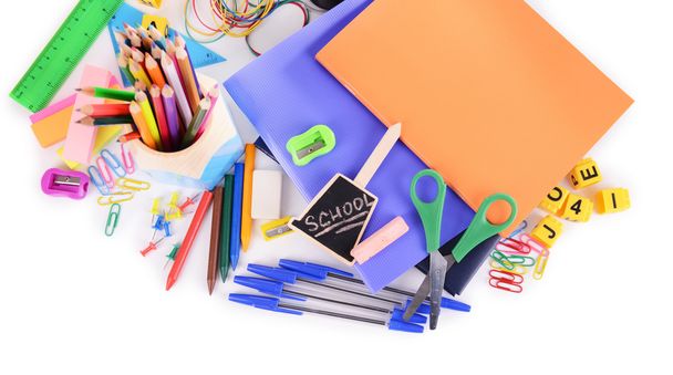 színes iskolai papíráru - Fotó, kép