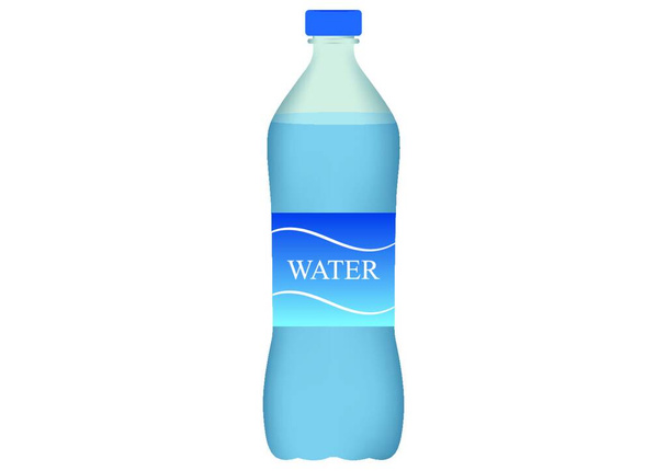 "Een fles water clipart. Fles water geïsoleerd op witte achtergrond" - Vector, afbeelding