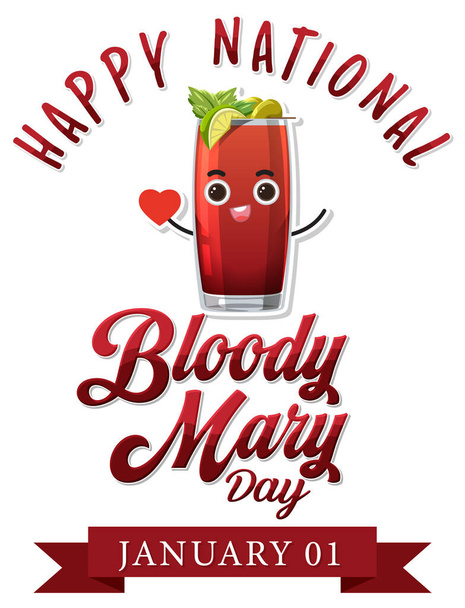 Feliz día nacional sangriento Mary Icono ilustración - Vector, imagen