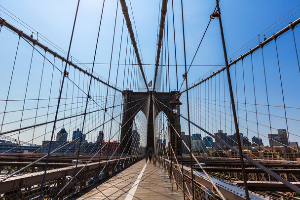 Brooklyn Bridge e Manhattan Nova Iorque EUA
 - Foto, Imagem