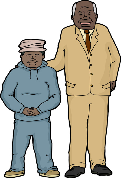 Grandparent and Grandson - Vector, Image