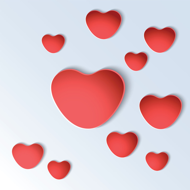 Heart shapes on white background.  - Vector, Image