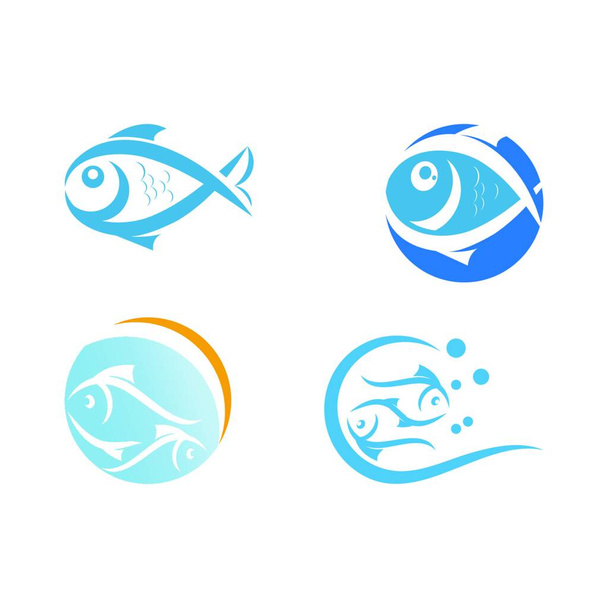 "Set Fish Icon vector illustration logo" - Wektor, obraz