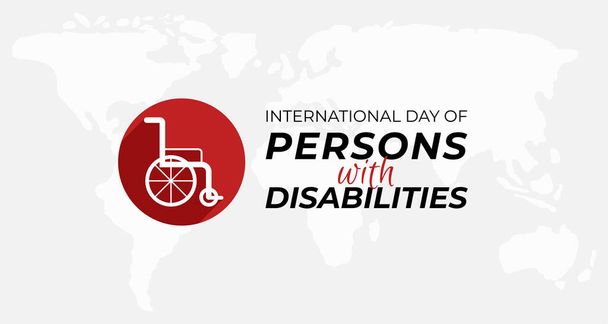 Международный день инвалидов Иллюстрация с инвалидной коляской - Вектор,изображение