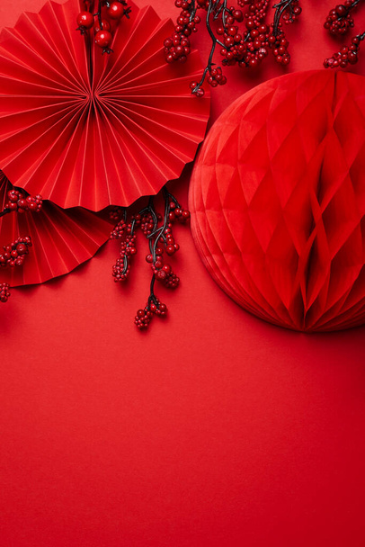 Έννοια της ευτυχούς κινεζικής νέας χρονιάς, χώρος για κείμενο - Φωτογραφία, εικόνα