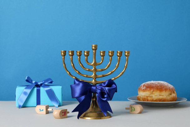 Concepto de fiesta judía, composiciones para Hanukkah - Foto, imagen
