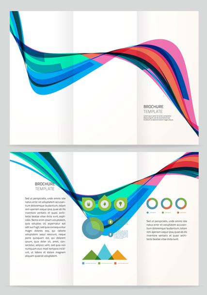 Abstract wave Vector Brochure Template. - Vettoriali, immagini