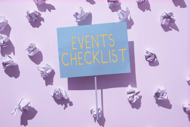 Conceptual display Events Checklist, Business approach invaluable tool for successfully managing your affair - Photo, Image