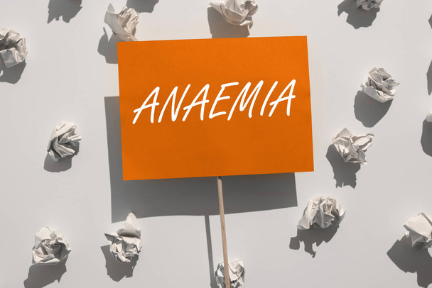 Inspiration showing sign Anaemia, Conceptual photo a condition marked by a deficiency of hemoglobin in the blood - Foto, Imagen