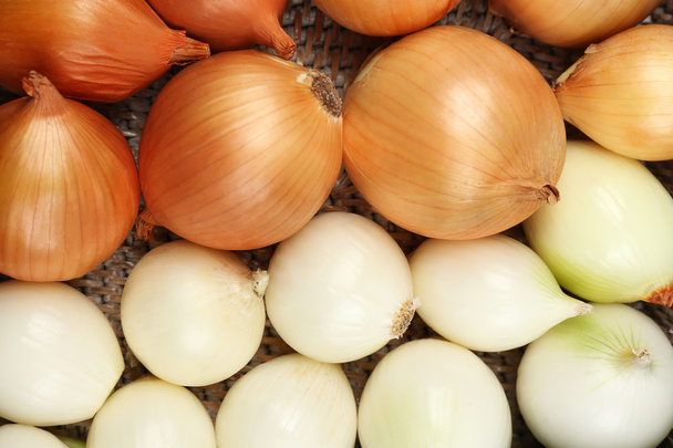 Different raw onion, close up - Foto, Bild
