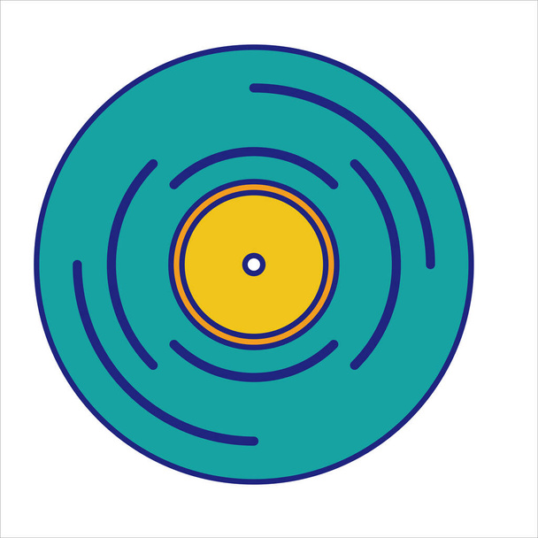 Phonograph Record Icon Flat Design Vector - Vektor, Bild