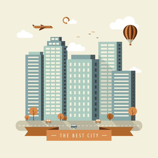 the best city illustration design - ベクター画像