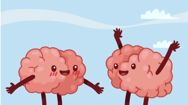 Mozkové varhany oslavující komické postavy, 4k video animované - Záběry, video